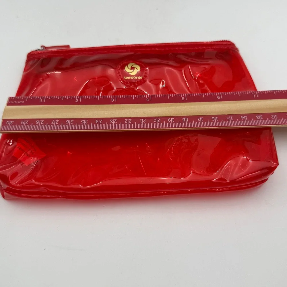 Samsonite 3 Piece Toiletry Set Paris Eiffel Tower Red Clear Travel Makeup Bags